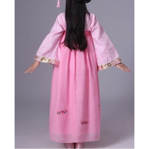 Girls folk dance dresses kids children stage performance anime cosplay photos classical Korean kimono tang princess dancing dresses